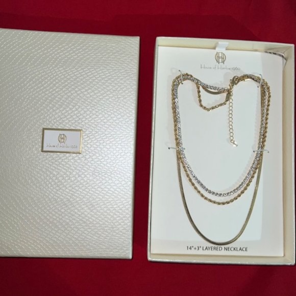 House of Harlow 1960 - 14” + 3" Gold-Tone Layered Necklace (NWT)